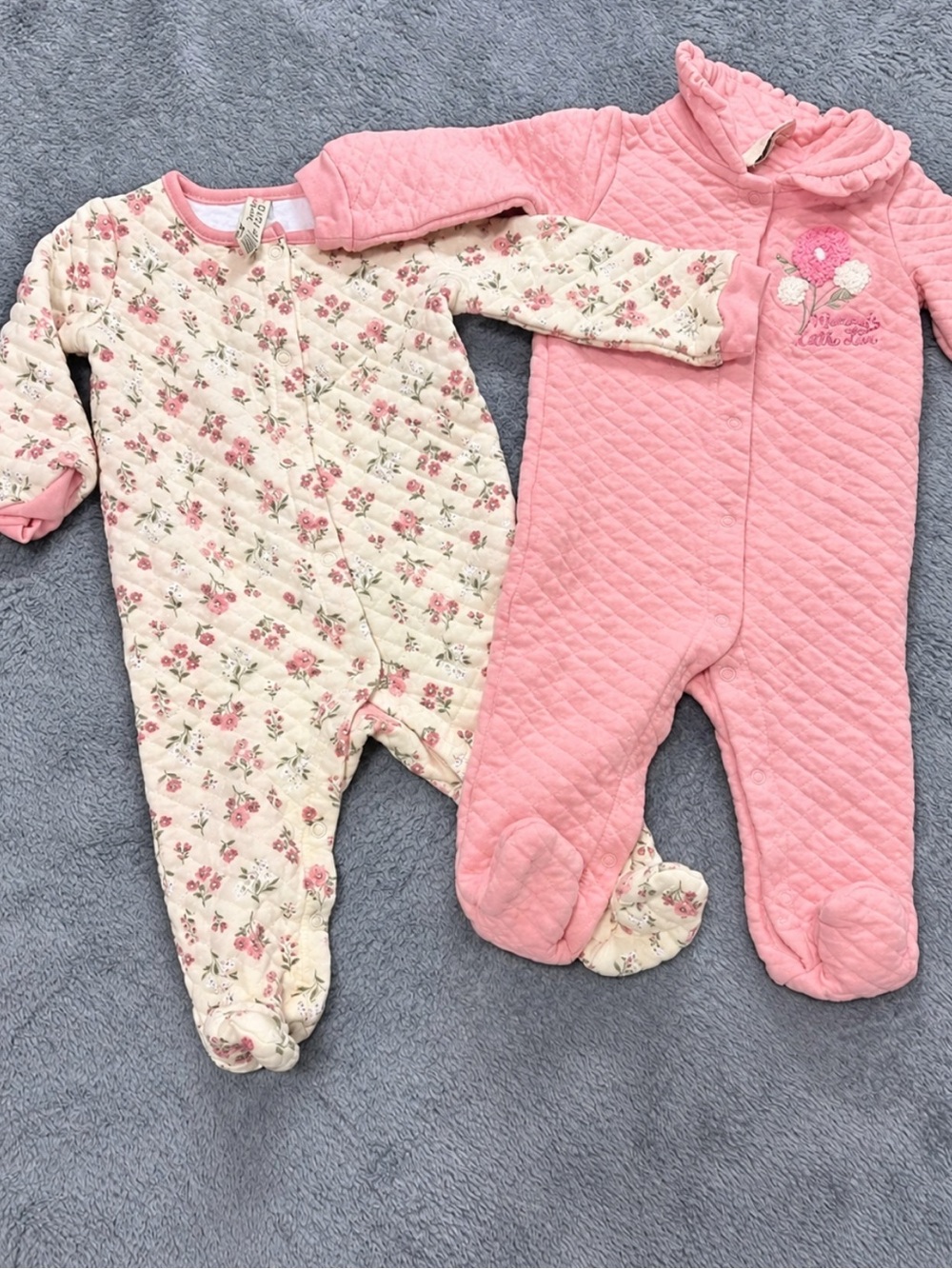 Chickpea Organic 2pc Baby Girl Floral Sleeper Bundle 3-6M